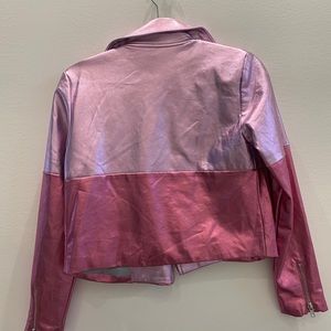 Pink two-toned Faux Leather Jacket